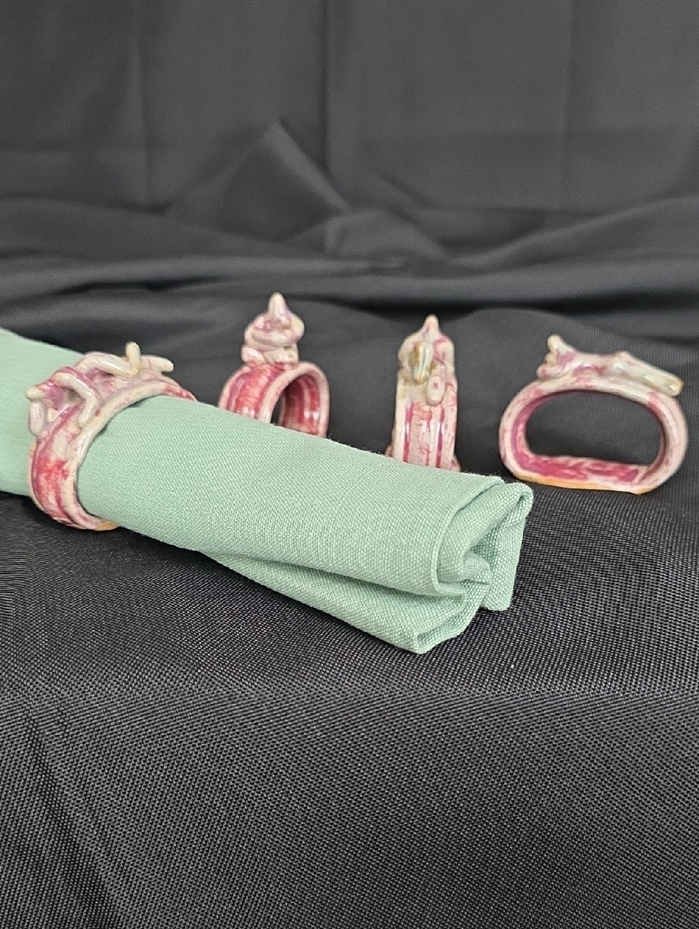 Handmade Ceramic Napkin Rings - Set of 4